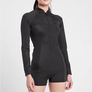 Athleta Paddlesuit Long Sleeve w/ Shorts Swim Size S